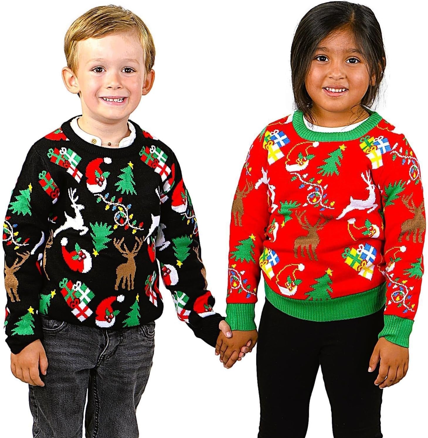 Kids Ugly Christmas Sweater - Tacky Cute Holiday Pullover for Boys & Girls, Unisex Funny Xmas Sweater for Children