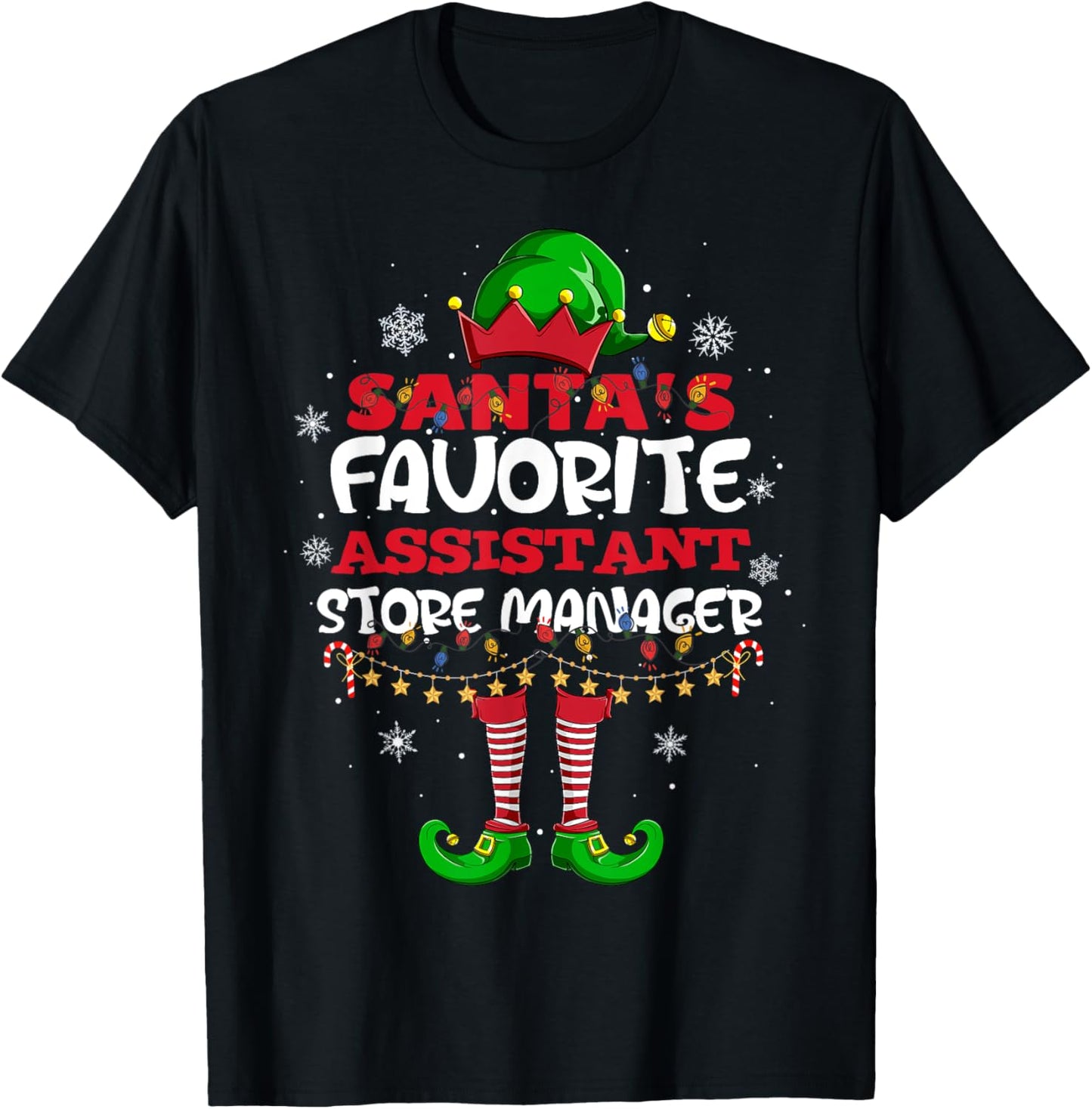 Santa'S Favorite Assistant Store Manager Funny Christmas T-Shirt