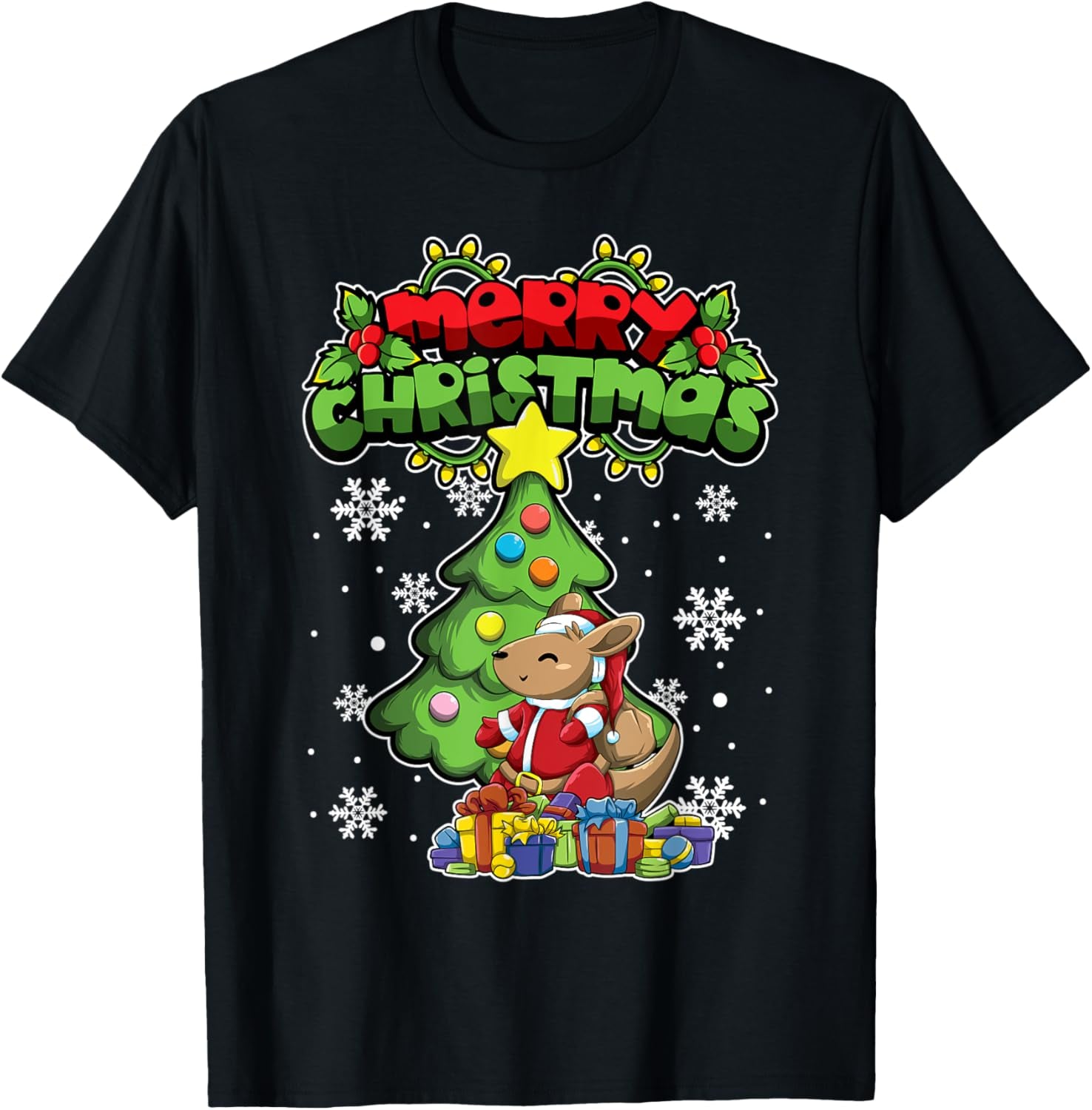 Merry Christmas Animals - Xmas Kangaroo T-Shirt