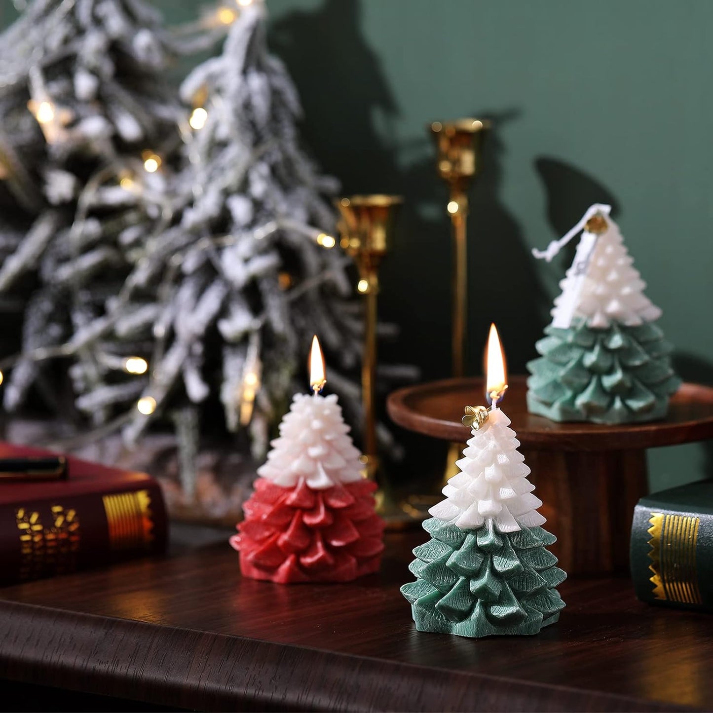 Christmas Candles Decor, Scented Candles for Home Scented, Christmas Gifts for Women, Mom, Her, Girlfriend, Sisters, Christmas Tree Shaped Candles, Relaxation Best Friend Teen Girl Gifts for Women