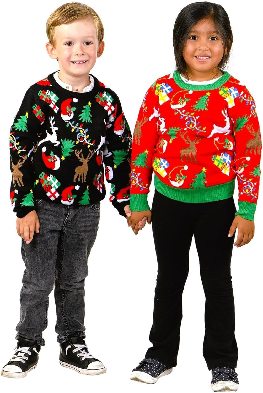 Kids Ugly Christmas Sweater - Tacky Cute Holiday Pullover for Boys & Girls, Unisex Funny Xmas Sweater for Children